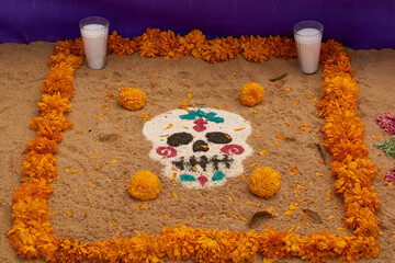 altar of day of the dead, traditional Mexican celebration