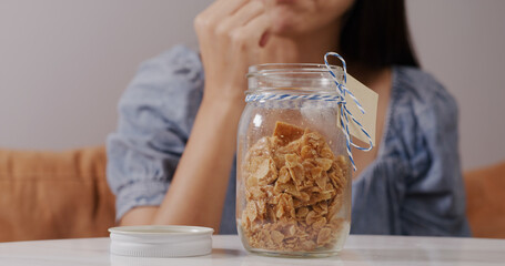 Almond Tuiles snack in glass