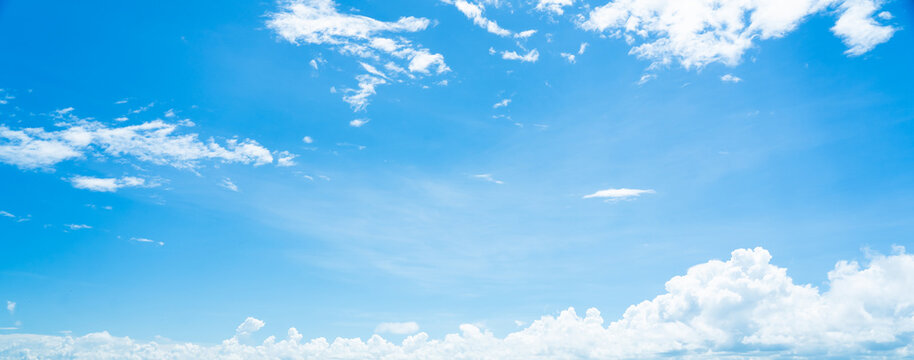 Cloudscape nature concept with copy space.Blue Sky abstract panoramic background. © loveyousomuch