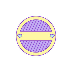 Cute pastel round badge vector