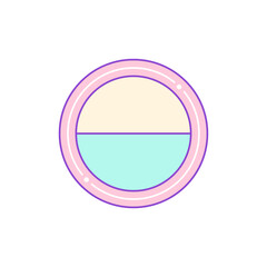 Cute pastel round badge vector