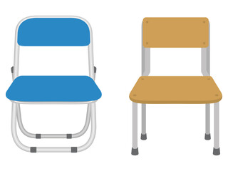 椅子のイラスト　パイプ椅子　学校の椅子