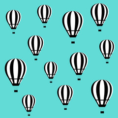 hot air balloon on blue background