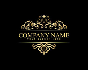 Vintage and luxury logo template Premium Vector,Royalty