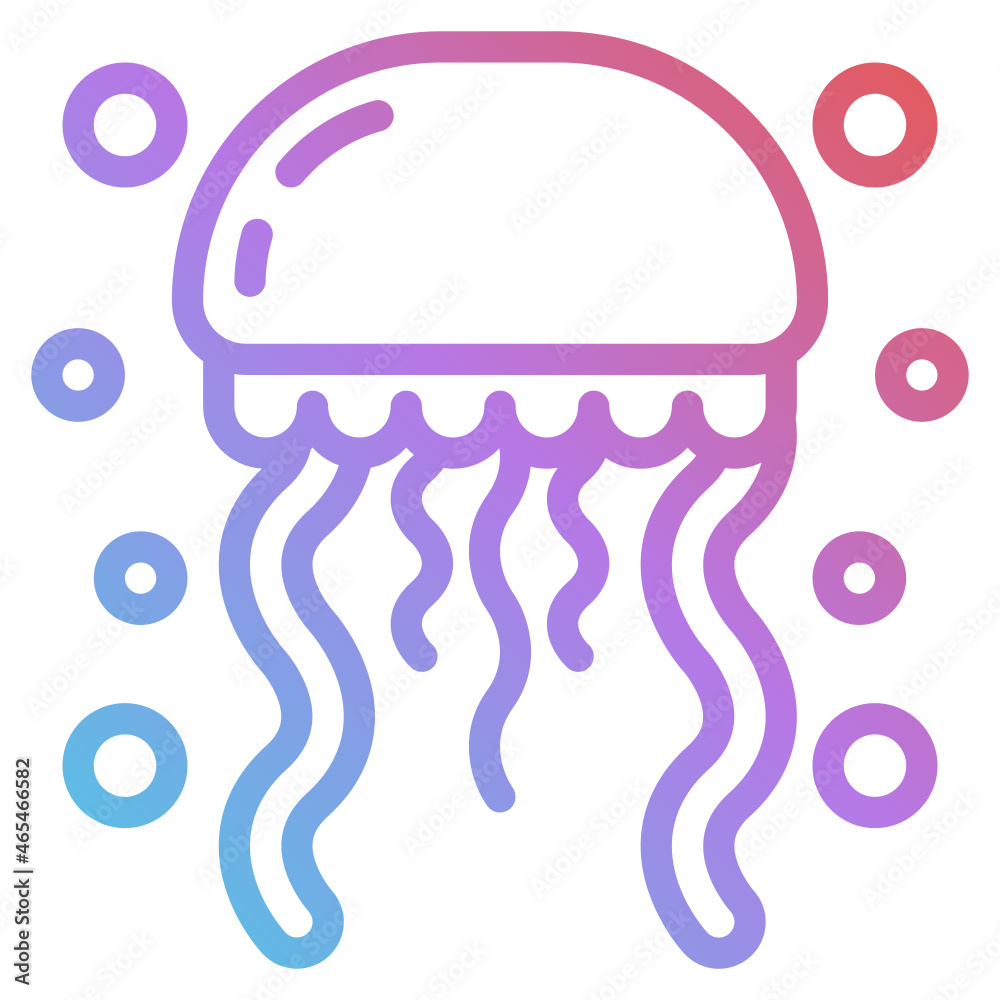 Sticker jellyfish gradient icon