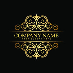 Vintage and luxury logo template Premium Vector,Royalty