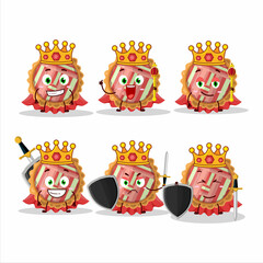 A Charismatic King rhubarb pie cartoon character wearing a gold crown