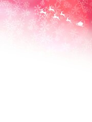 雪とサンタクロースのフレームがある赤色の背景素材