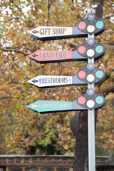 signpost in the park