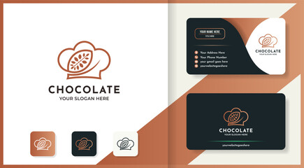 hat chocolate logo design and business card