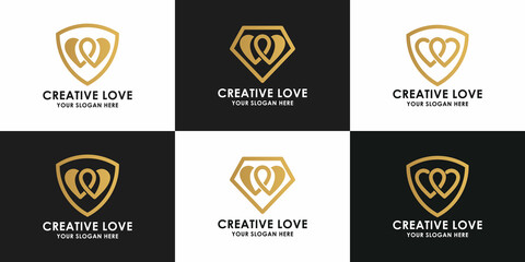 Obraz premium set of creative love collection logo design
