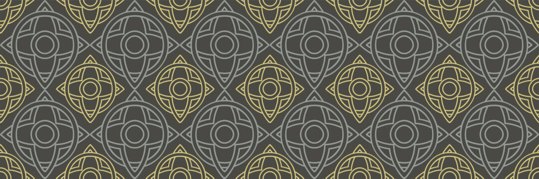 Background image with abstract geometric retro style ornament for your design. Seamless background for wallpaper, textures. Vector illustration.