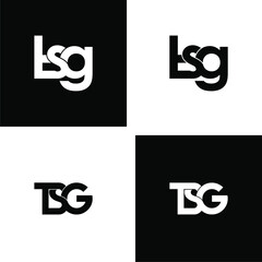 tsg initial letter monogram logo design set
