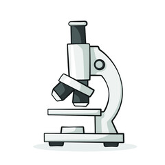 Microscope in drawing style isolated vector. Drew object on white background.