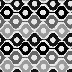 Stylized waves and circles between them. Wallpapers, textiles, packaging, background for websites or mobile applications
