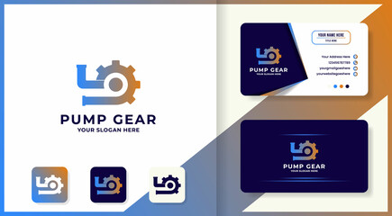 pump gear logo design and business card