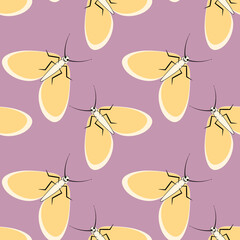 Illustration on a square background - stylized moths - graphics. Summer, insects, unbearable ease of life