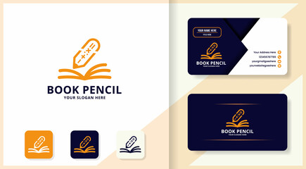 Fototapeta na wymiar arithmetic pen book logo and business card design