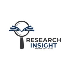 Research insight logo icon vector template. Research logo with simple and elegant magnifying glass symbol.