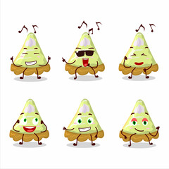 An image of slice of key lime pie dancer cartoon character enjoying the music