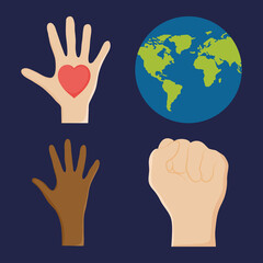 hands and earth planet