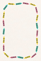 Crayon frame vector in watercolor