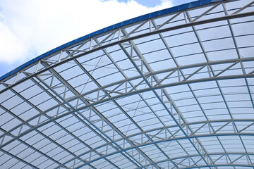 Arched roof steel structure design for swimming pool.