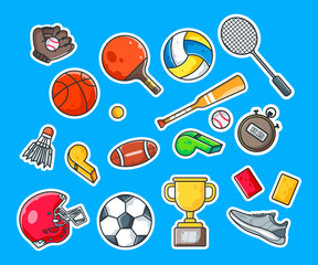 Cute sport cartoon stickers pack