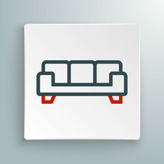 Line Sofa icon isolated on white background. Colorful outline concept. Vector