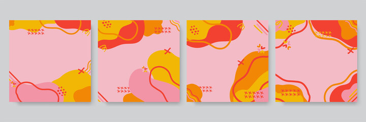 Set of abstract creative universal artistic templates. Good for poster, card, invitation, flyer, cover, banner, placard, brochure and other graphic design