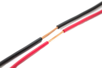 electric wire isolated on white background