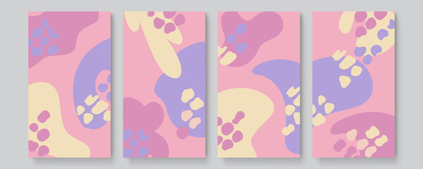 Set of abstract creative universal artistic templates. Good for poster, card, invitation, flyer, cover, banner, placard, brochure and other graphic design