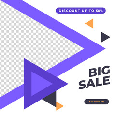 Dynamic modern geometric sale banner for social media template, web page, mobile phone. Sale banner template design special offer set. Vector illustration