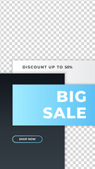 Stories template set for banner sale, presentation, flyer, poster, invitation. Screen backdrop for mobile app. Instagram story mockup.