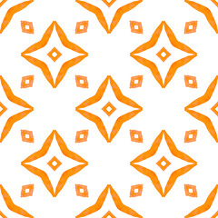 Trendy organic green border. Orange classic boho