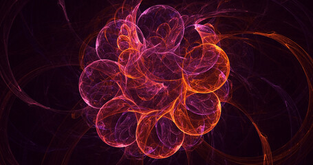 3D rendering abstract colorful fractal light background