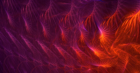 3D rendering abstract multicolor fractal light background