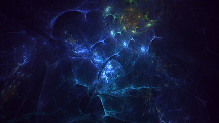 3D rendering abstract colorful fractal light background