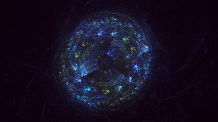 3D rendering abstract round light background