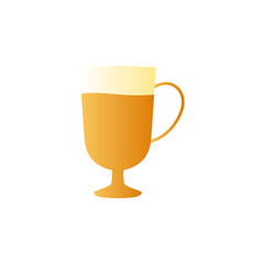 Coffee latte icon in gradient color, isolated on white 