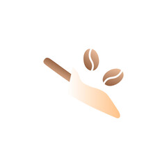 Bean scoop icon in gradient color, isolated on white 