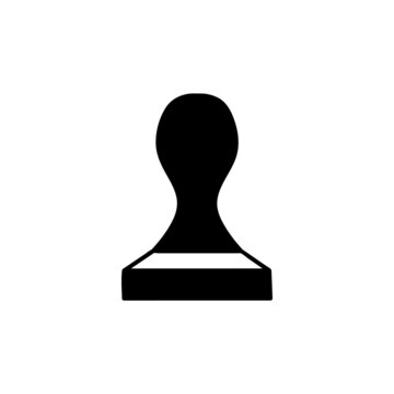 recommend clip art: Bean tamper icon in solid black flat shape glyph icon, isolated on white background 