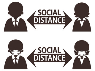 ソーシャルディスタンス　距離をとる　感染症対策