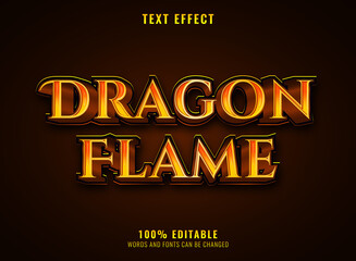 fantasy gold dragon flame text effect
