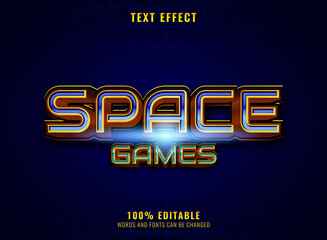 space games blue diamond editable game logo title text effect