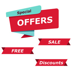 Special deals label. Discount coupon. Online store offer. Super sale tag. Vector illustration.