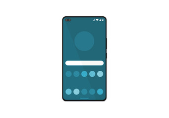 Smartphone home screen illustration. Android mobile phone UI. User interface OS.