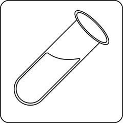 test tube vector liner icon illustration