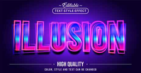 Editable text style effect - Illusion text style theme.
