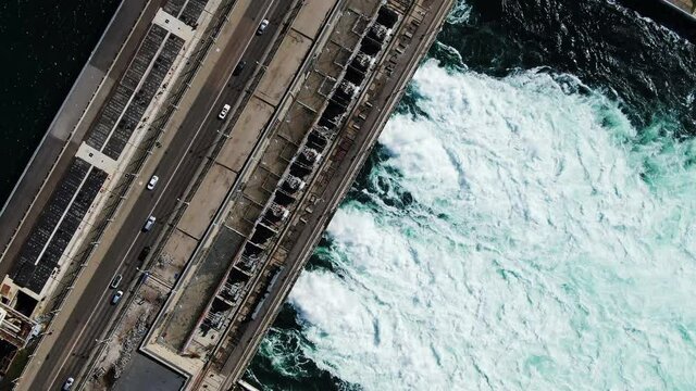 dam water hydro flowing stream russia renewable